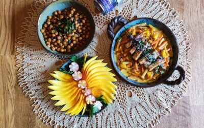 Gemüse – Mango Curry und gebratene Kichererbsen